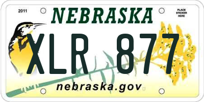 NE license plate XLR877