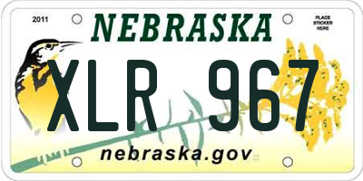 NE license plate XLR967