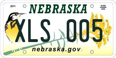 NE license plate XLS005