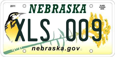 NE license plate XLS009