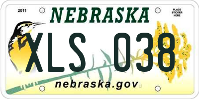 NE license plate XLS038