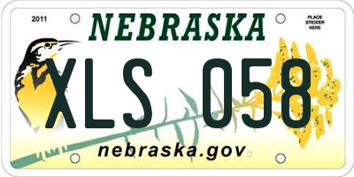 NE license plate XLS058