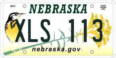 NE license plate XLS113