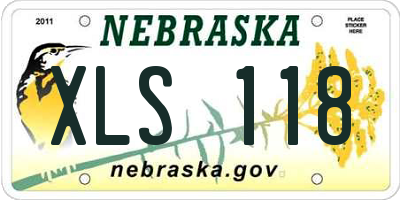 NE license plate XLS118