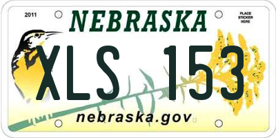 NE license plate XLS153