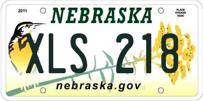 NE license plate XLS218