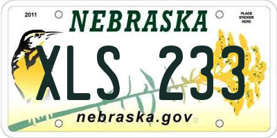 NE license plate XLS233