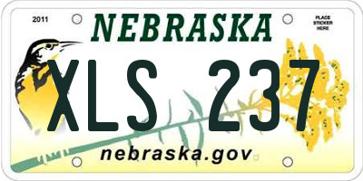NE license plate XLS237
