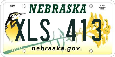 NE license plate XLS413