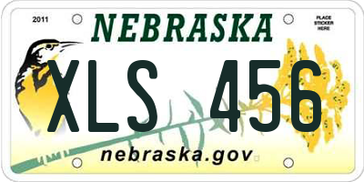 NE license plate XLS456