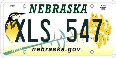 NE license plate XLS547