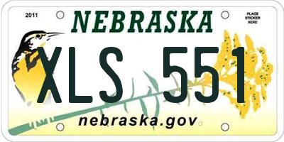 NE license plate XLS551