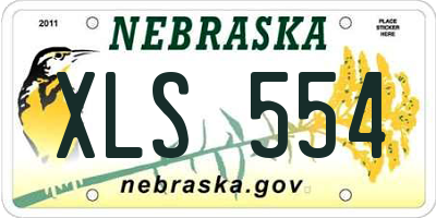 NE license plate XLS554