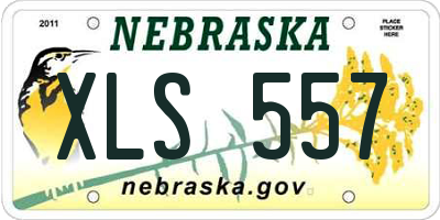 NE license plate XLS557