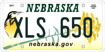 NE license plate XLS650