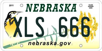 NE license plate XLS666