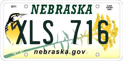 NE license plate XLS716