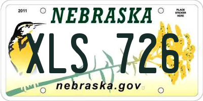 NE license plate XLS726