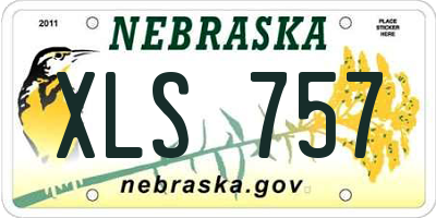 NE license plate XLS757