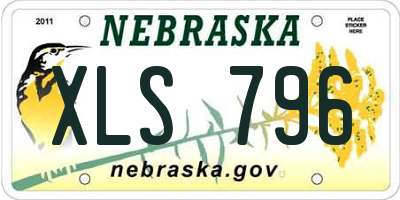 NE license plate XLS796