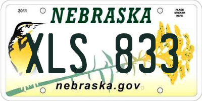 NE license plate XLS833
