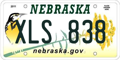 NE license plate XLS838