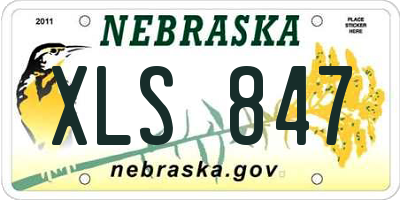 NE license plate XLS847