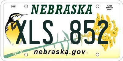 NE license plate XLS852