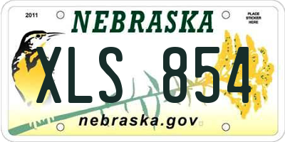 NE license plate XLS854
