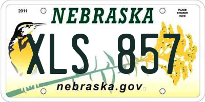 NE license plate XLS857