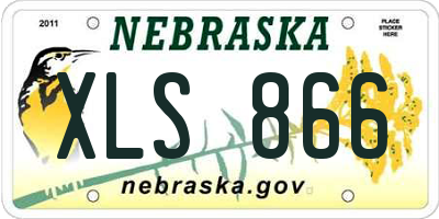 NE license plate XLS866