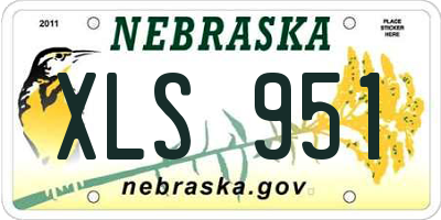 NE license plate XLS951