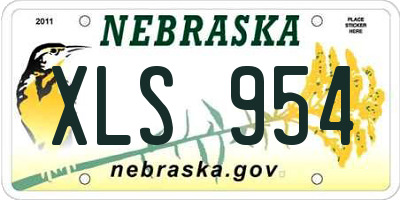 NE license plate XLS954
