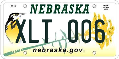 NE license plate XLT006