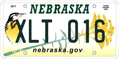NE license plate XLT016