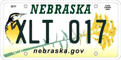 NE license plate XLT017