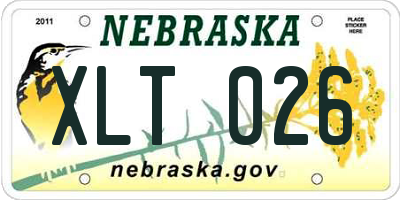 NE license plate XLT026
