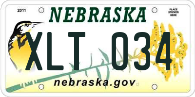 NE license plate XLT034