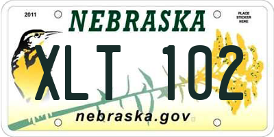 NE license plate XLT102