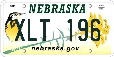 NE license plate XLT196