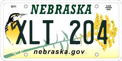 NE license plate XLT204