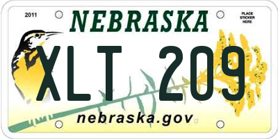 NE license plate XLT209