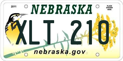 NE license plate XLT210