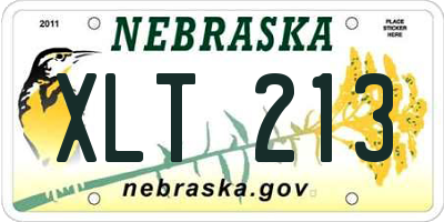 NE license plate XLT213
