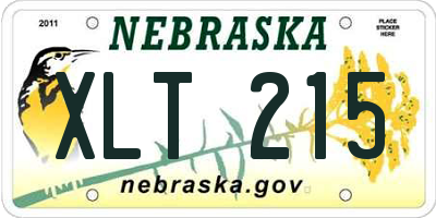 NE license plate XLT215