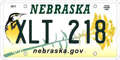NE license plate XLT218