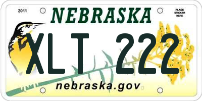 NE license plate XLT222