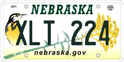 NE license plate XLT224