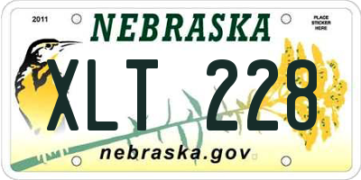NE license plate XLT228