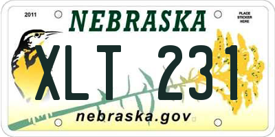 NE license plate XLT231